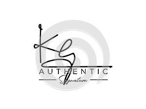 Letter KE Signature Logo Template Vector