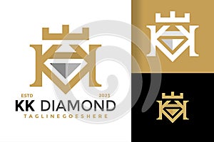 Letter kk diamond jewelry ogo design vector symbol icon illustration