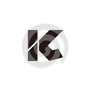 letter kl simple slice geometric logo vector