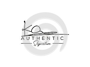 Letter KO Signature Logo Template Vector