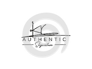 Letter KR Signature Logo Template Vector