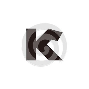 letter kr simple linked geometric logo vector