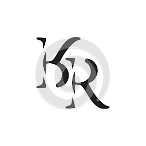 Letter kr symbol logo vector