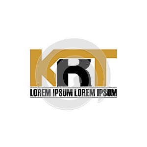 Letter KRT simple monogram logo icon design.