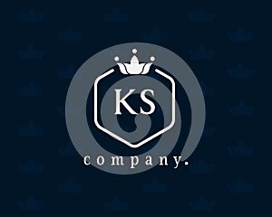 Letter KS, K and S luxury royal monogram logo design photo