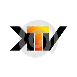 Letter KTV simple monogram logo icon design.