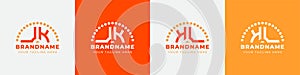 Letter KU and UK or KV and VK Sunrise  Logo Set, suitable for any business with KU, UK, KV, VK initials