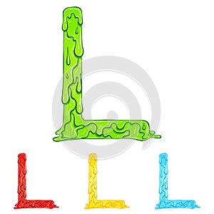 Letter L with flow drops colors