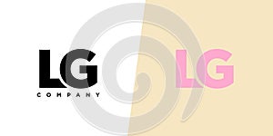 Letter L and G, LG logo design template. Minimal monogram initial based logotype photo