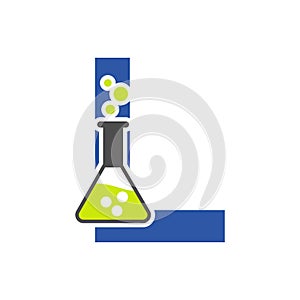 Letter L Lab Logo Concept for Science, Healthcare, Medical, Laboratory, Chemical and Nature Symbol