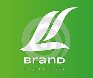 Letter L logo design. Letter L with leaf logo.