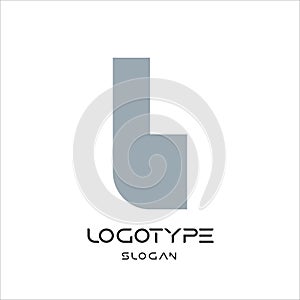 Letter L logo, geometric monumental label. Abstract hockey stick, modern stamp monogram, logo, modern brand concept