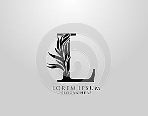 Letter L logo Nature Leaves Logo, alphabetical leaf icon