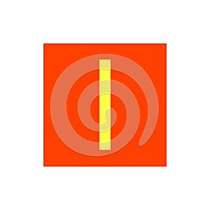 Letter L in orange color box