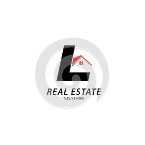 Letter l Real estate logo design template vector