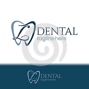 Letter L Tooth Dental Logo Design