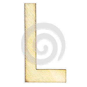 Letter L of wood with wooden texture