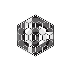 letter LC hexagonal logo design vector