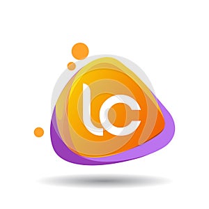 Letter LC logo in triangle splash and colorful background, letter combination logo design for creative industry, web, business and