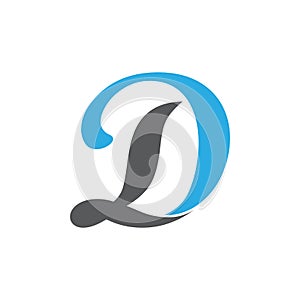 Letter ld curves linked logo vector