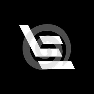 Letter LE or EL Initial Abstract Monogram Flat Logo
