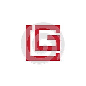 Letter lg square line simple design symbol logo vector photo
