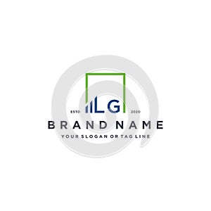 letter LG square logo finance design vector photo
