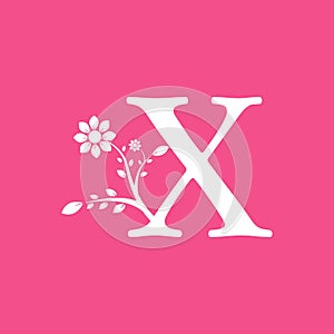 Letter X Linked Fancy Logogram Flower. Usable for Business and Nature Logos