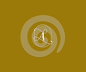 A Letter Linked Minimalist Prestige Line Emblem Badge Monogram Logotype
