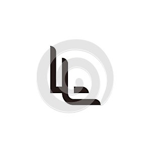 Letter ll stripes line logo vector