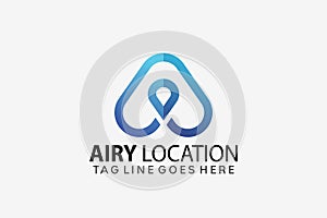 Letter A Location Travel Logo Design Vector Illustration