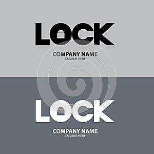 Letter Lock Logo Design Vector