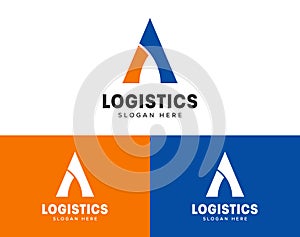 LETTER A LOGISTIC AND SHIPPING LOGO