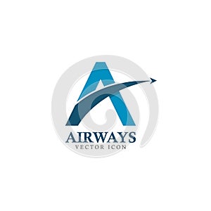 A Letter Logo, Airways Business Template Vector icon illustration