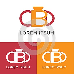 Letter logo design with botle