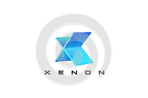 Letter X Logo design Hitech Digital Futuristic Technology style