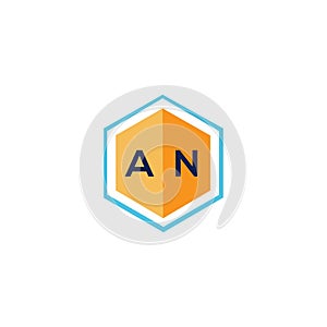 AN letter logo design on WHITE background. AN creative initials letter logo concept. n on