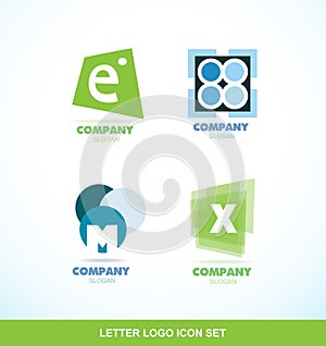 Letter logo icon set abstract circle