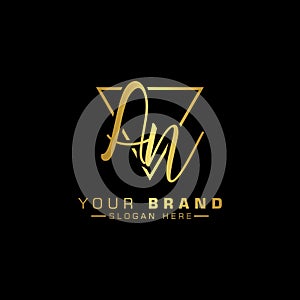 Letter An Logo. Initial Letter Design Vector Luxury Color