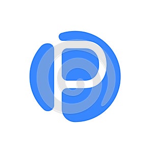 Letter logo modern abstract blue icon of letter P font logo