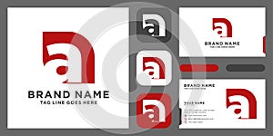 Letter A logo template. Abstract icon Logo set with business card template