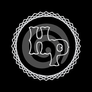 letter logo in vector design with adjust two letter h&p photo