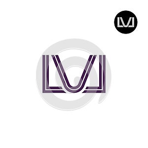 Letter LVL Monogram Logo Design with Lines