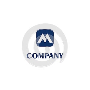 Letter M Alphabetic Logo Design Template, Simple Abjad Initial Logo Concept