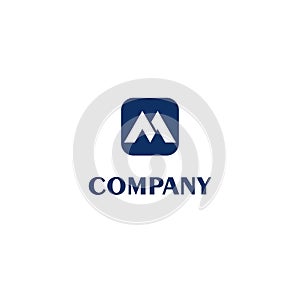 Letter M Alphabetic Logo Design Template, Simple Abjad Initial Logo Concept photo