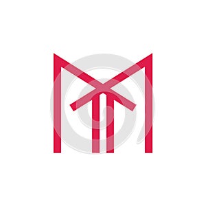 Letter m arrow up root home logo vector