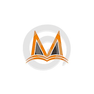 letter m cat ear hair symbol vector