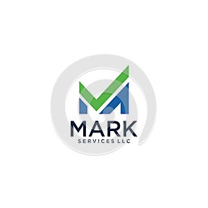 Letter M Check Mark Logo photo