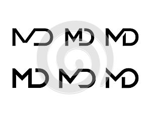 Letter M D ligature monogram vector icon