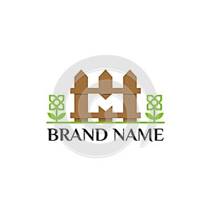 Letter M Fence Logo Design